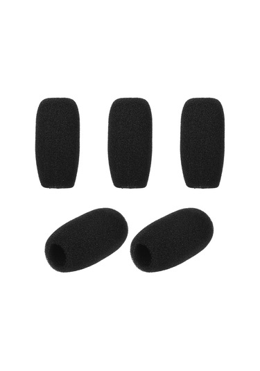 Hfambition 5 Adet Siyah C Tipi Mikrofon Köpük Koruması - 48mm Yükseklik, Gürültü Azaltıcı, Lapel/lavalier Uyumlu 23mm Dış/12mm İç Çap