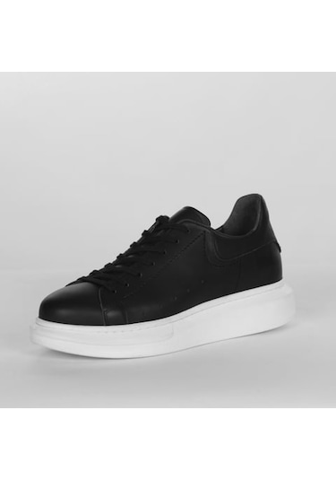 Boy Uzatan Gizli Topuklu Siyah Spor Ayakkabı Siyah