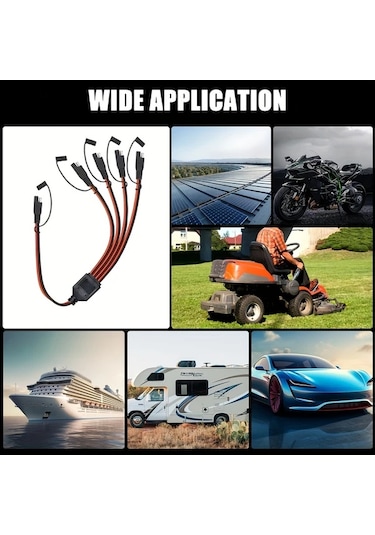 Meridiangoods 1 Parça 16awg Sae Uzatma Y Splitter Bağlantı Kablosu 1e 3 Seçenek Güç Konnektörü 60cm