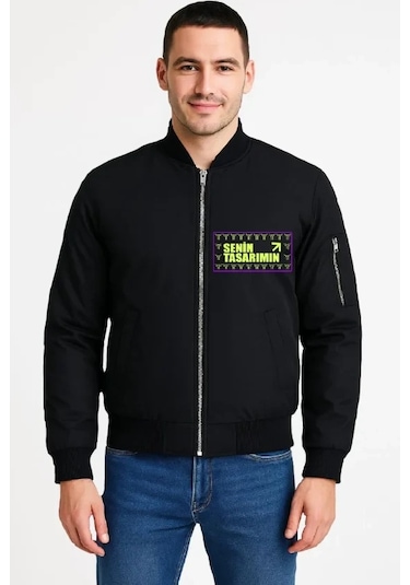 Defymoda Ön Bomber Ceket - Siyah
