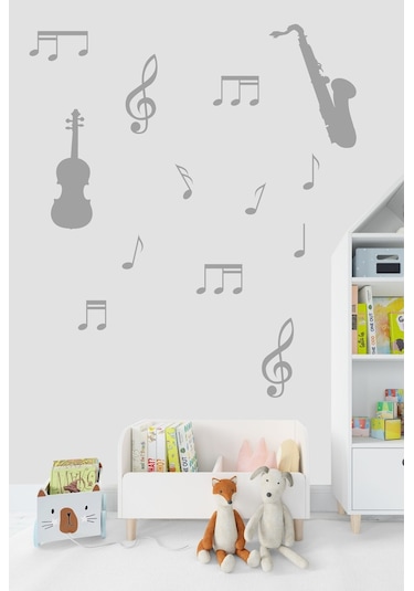 Müzik Ve Notalar Dekortaif Duvar Sticker