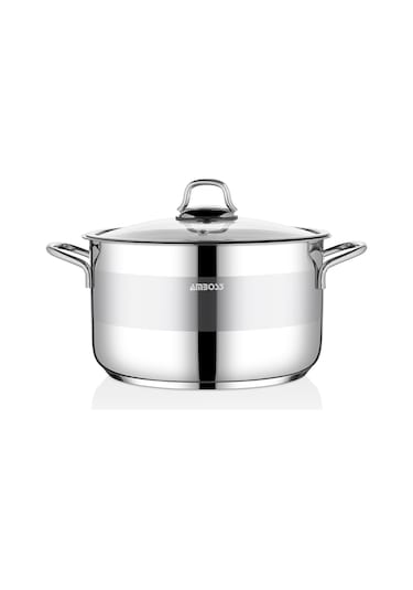 Amboss Saphire Paslanmaz Çelik 18 cm Cam Kapaklı Derin Tencere