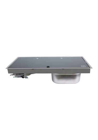 Bıo Cam Kapaklı Çift Gözlü Ocak Ve Evye Seti Fsm3455