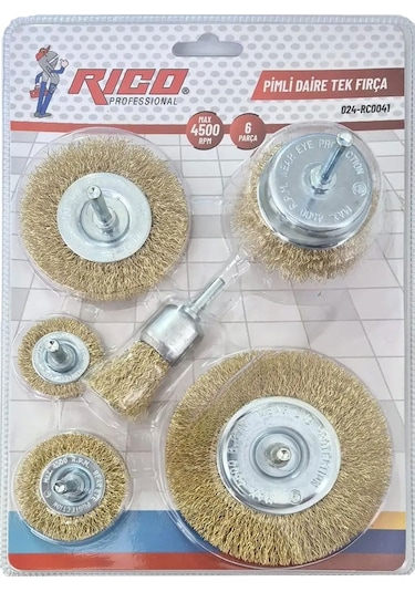 Rico 024-rc0041 Pimli Daire Çelik Tel Fırça 6 Parça 1 Adet