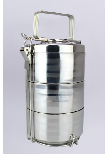 Digithome 3 Lü Çelik Hazneli Yemek Taşıma Saklama Ve Sefer Tası İş Ofis Okul İçin Gri - Yk1430 C320.025