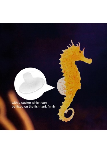 Vkemall Akvaryum Silikon Süslü Deniz Atı: Canlandıran Işıklı Dekoratif 3'lü Set Pembe, Turuncu, Yeşil