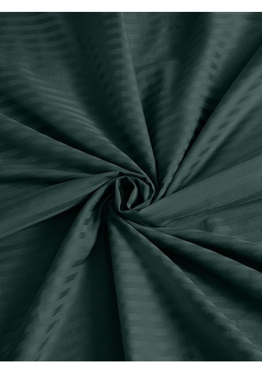 Çarşaf Stripe Saten Düz Lastikli Geniş Ölçü Koyu Yeşil