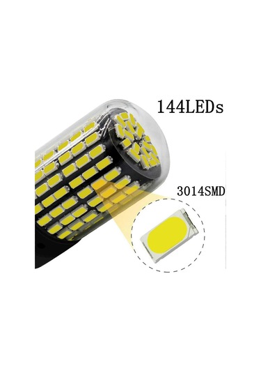 Singree 2 Adet 3156 P27w T25 3014-144smd Canbus Led Ampul - Sarı Sinyal Ve Stop Lambası 112 Karakter