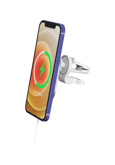 X19 Magsafe Araç Hava Çıkışı Kelepçe Tutucu 15w Hızlı Şarj Qi Manyetik Kablosuz Şarj Cihazı Siyah