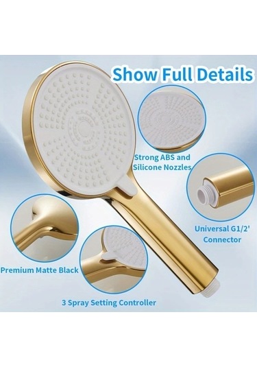 Fastbuy Challenger 3 59 Inç Modül Duş Başlığı Paslanmaz Çelik Seti, Su Basıncını Artırır, Düşük Su İçin Güçlü Akış