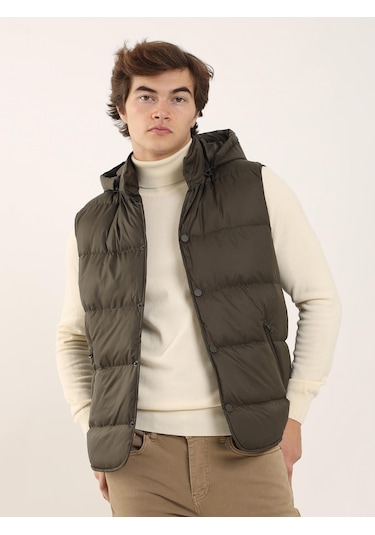 Dufy Kahve Erkek Regular Fit Dik Yaka Yelek Mont - 96758 Kahverengi