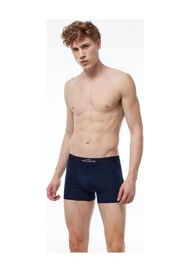 Malabadi Erkek Lacivert Beyaz Füme 3 Lü Pamuk Elastan Boxer 3m075 Lacivert-beyaz-füme
