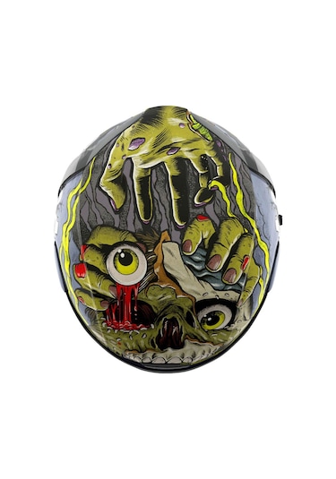 Icon Airform Dead Serious Mıps Kapalı Motosiklet Kaskı Siyah Gri Yeşil Siyah - Gri