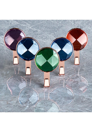 Kırmızı Lüks Sırlı Taşlar Kanca Duvara Monte Mutfak Banyo Kanca Deliksiz Güçlü Traceless Kapı Kanca Kendinden Yapışkanlı Asılı Kanca Kırmızı