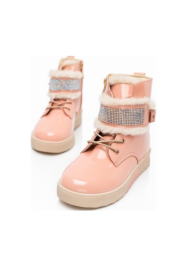 Günlük Kız Çocuk Rugan Bot Fermuarlı Lastik Bağcıklı Kürk Ve Taş Detaylı Kaymaz Taban Bootie 391 Pudra-rugan Günlük Kız Çocuk Rugan Bot Fermuarlı Lastik Bağcıklı Kürk Ve Taş Detaylı Kaymaz Taban Bootie 391 Pudra-rugan