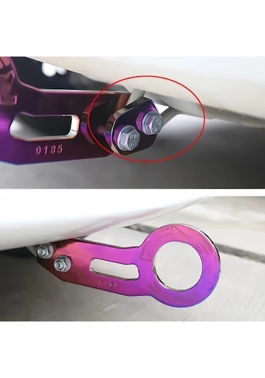 Xuweiwei Jdm Racing Siyah Aluminyum Alaşım Arka Çekme Kancası Modifiye Ben Araç Römork Kancası