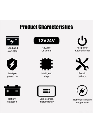Tenfowee Akıllı 12v/24v 10a Şarj Cihazı - Kurşun Asit Ve Lityum Pil Şarjı İçin Çok Fonksiyonlu Ekranlı Model