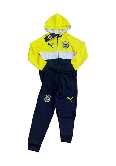 Kısmetspeti Çocuk 5-16 Yaş Içi Pamuklu Dışı Rüzgar Geçirmez Kumaş Eşofman Takım Lacivert