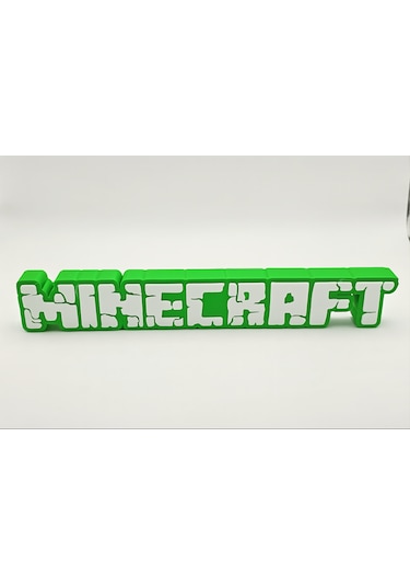 Minecraft Yazılı 3d Dekoratif Obje 20cm Masaüstü Süs Ve Duvar A