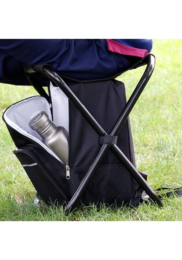 Açık Taşınabilir Katlanır Kamp Sandalye Işık Balıkçılık Beach Sandalye Paslanmaz Çelik Boru Katlanır Sandalye Ile Buz Tulumu Blue Mor