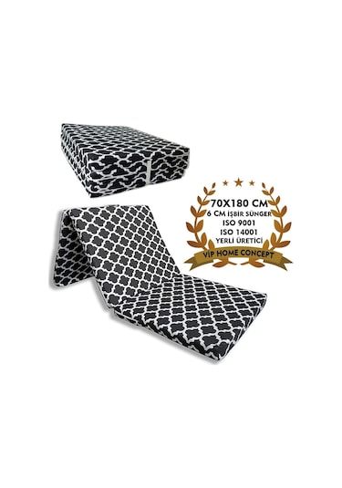 Katlanır Yer Yatağı Sünger Yatak Büyük Kara Çatı 70x180 Cm-6 Cm Tek Kişilik