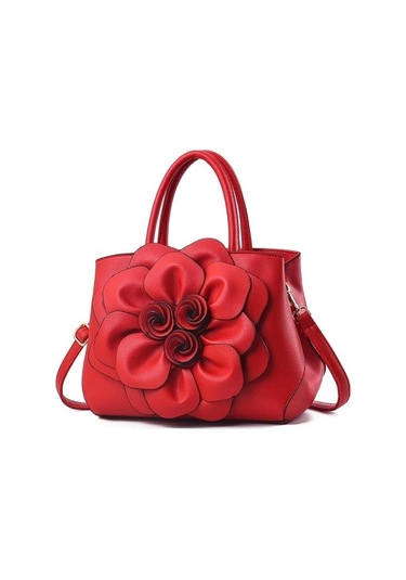 Trendooze Tianchishop Bahar Siyah Kolej Tarzı Unisex Çiçekli El Çantası Siyah Siyah