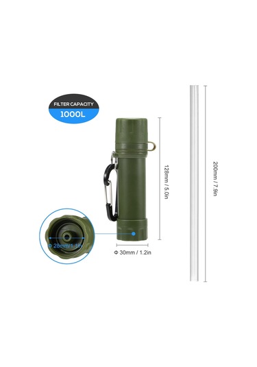 Dış Mekan Su Filtresi Saman Su Filtrasyon Sistemi Acil Durumlara Hazırlık İçin Su Arıtma Cihazı Renk: Yeşil