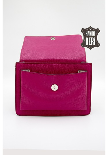Hakiki Deri Kadın El Çantası Fuşya Smr9022 Fuşya