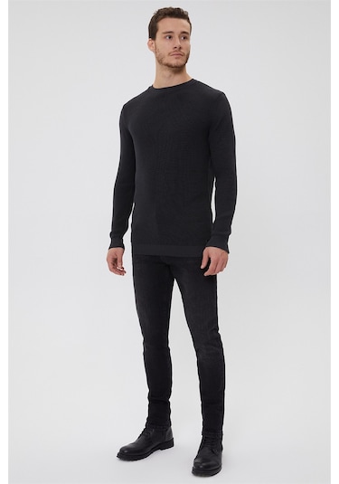 Lee Cooper Clayton Erkek Bisiklet Yaka Kazak Koyu Gri 8256 K Gri Koyu Gri