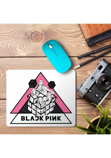 Black Pink Üçgen Piramit Mouse Pad Baskılı Mousepad Mouse Pad
