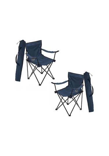 Bofigo Kamp Sandalyesi Katlanır Sandalye Piknik Plaj Balkon Sandalyesi 2'li Mavi