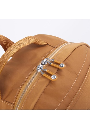 Nas Bag Extra Hafif Su Geçirmez Çok Gözlü Waterproof Unisex Sırt Çantası 30x40 Cm Hardal