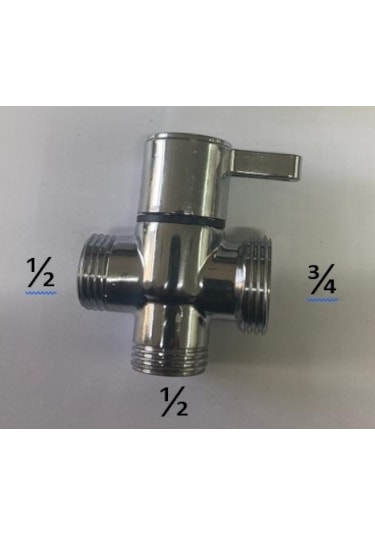Hms 1/2-1/2-3/4 Banyo Robot Duş Seti Yönlendirici Ara Musluk Krom