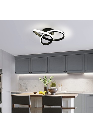 Neoglint Kavisli Tasarım Led Tavan Işık Koridor Işıkları Siyah Siyah