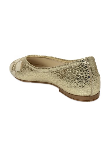 Mammamia D25ya-7350z Günlük Altın Kadın Babet Beyaz