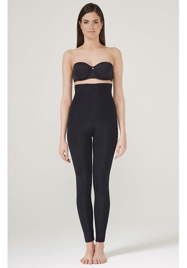 Iki Beden Incelten Ve Sıkılaştıran Yüksek Bel Korse Tayt SiYAH