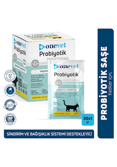 Onevet Probiyotik Saşe 30x1 Gr Kediler İçin Sindirim Desteği