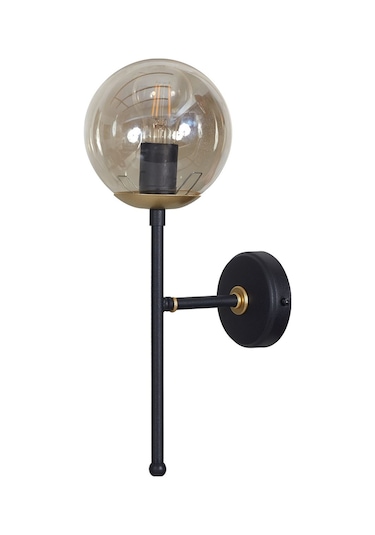 Luzarana Olimpo Sarı-siyah Metal Gövde Bal Rengi Camlı Tasarım  Aplik Sarı - Siyah