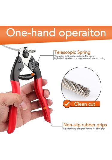 Singree 8 İnç 20cm Kırmızı Çelik Teli Kesici - Dayanıklı Paslanmaz Çelik, Kurşun Mühür Ve Atlama Ipini Kolayca Keser