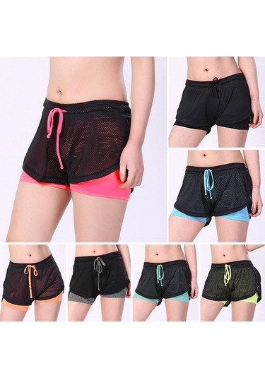 Jeemson Kadın Spor Şortu - 2'li Katmanlı, Nefes Alabilir, Hızlı Kuruyan, Yoga Ve Koşu İçin Göl Mavisi