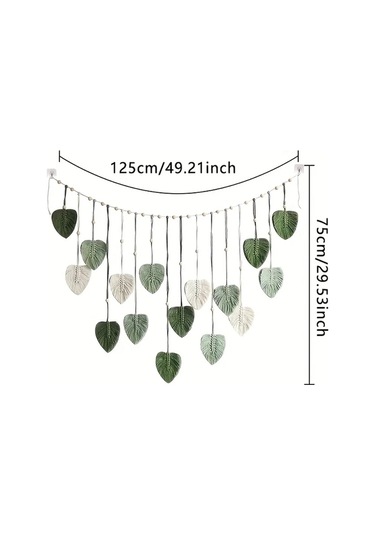Elmpaly Mavi Yaprak Goblen Duvar Dekoru 124x73 Cm Ic Mekan Oturma Odasi Kafe Dıy