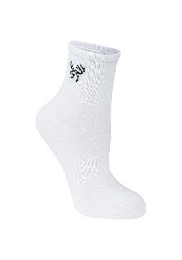 2as Kısa Bambu Spor Çorap Beyaz