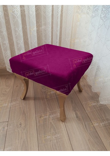 Ayak Ucu Kapı Önü Antre Düz Bench Puf Gold Ayak Mor