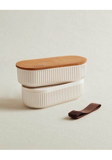 Madame Coco Magou Ahşap Kapaklı Saklama Kabı 500 ML 2'li