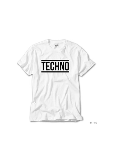 Techno Beyaz Tişört Beyaz