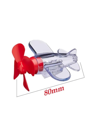 Sunup Sn-26786 Led Işıklı Motosiklet Süs Uçağı Pilsiz Çalışan, Kırmızı-mavi Işık Efektli