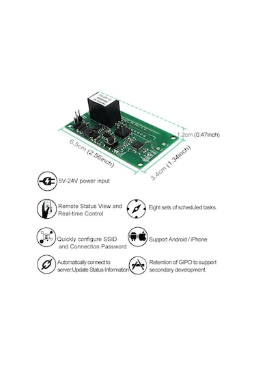 Sonoff Sv 10a Tek Kanallı Wifi Kablosuz Uzaktan Zamanlama Akıllı Anahtar Röle Modülü Alexa Ve Google Home İle Çalışır, İos Ve Android, Dc 5v-24v Desteği