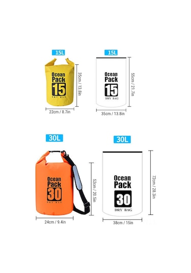 Dianziye "30l Çift Omuzlu Pvc Su Geçirmez Sırt Çantası - Kamp, Yüzme Ve Doğa Sporları İçin" Sarı