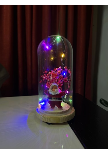Noel Baba Temalı Led Işıklı Cam Fanus Yeni Yıl Işıltısını Evinize Taşıyın 0