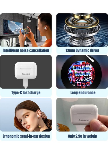 Jeemson C5 True Wireless Kulaklıklar - Bt5.1, Dokunmatik Kontrol, Akıllı Gürültü Azaltma, Type-c Şarj, 4.5 Saat Müzik Süresi